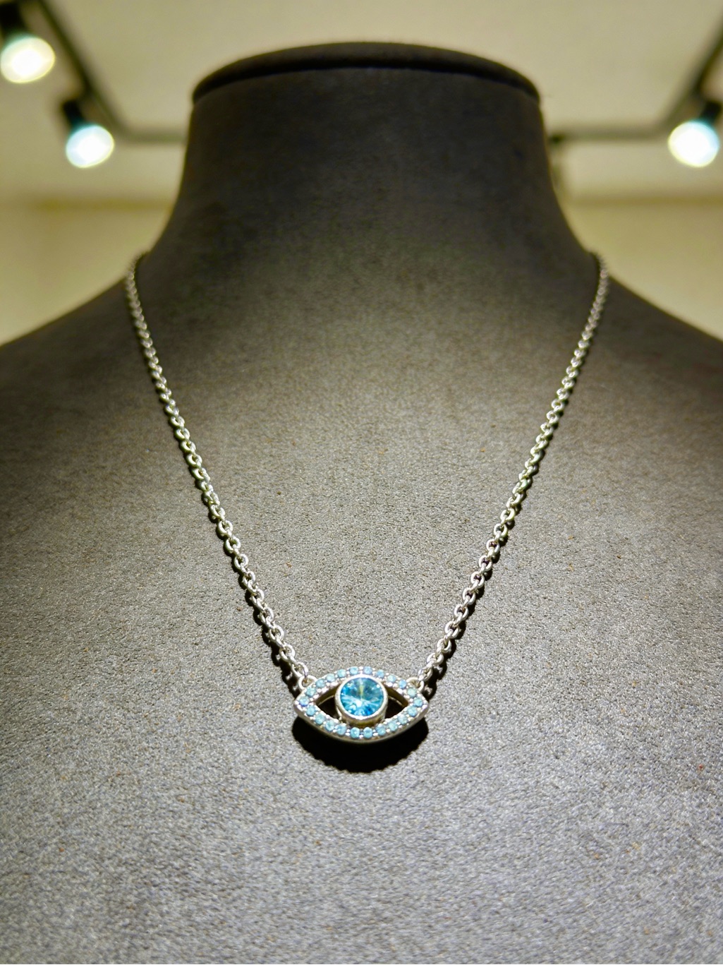 Kurt Geiger Silver Necklace With Blue Evil-Eye